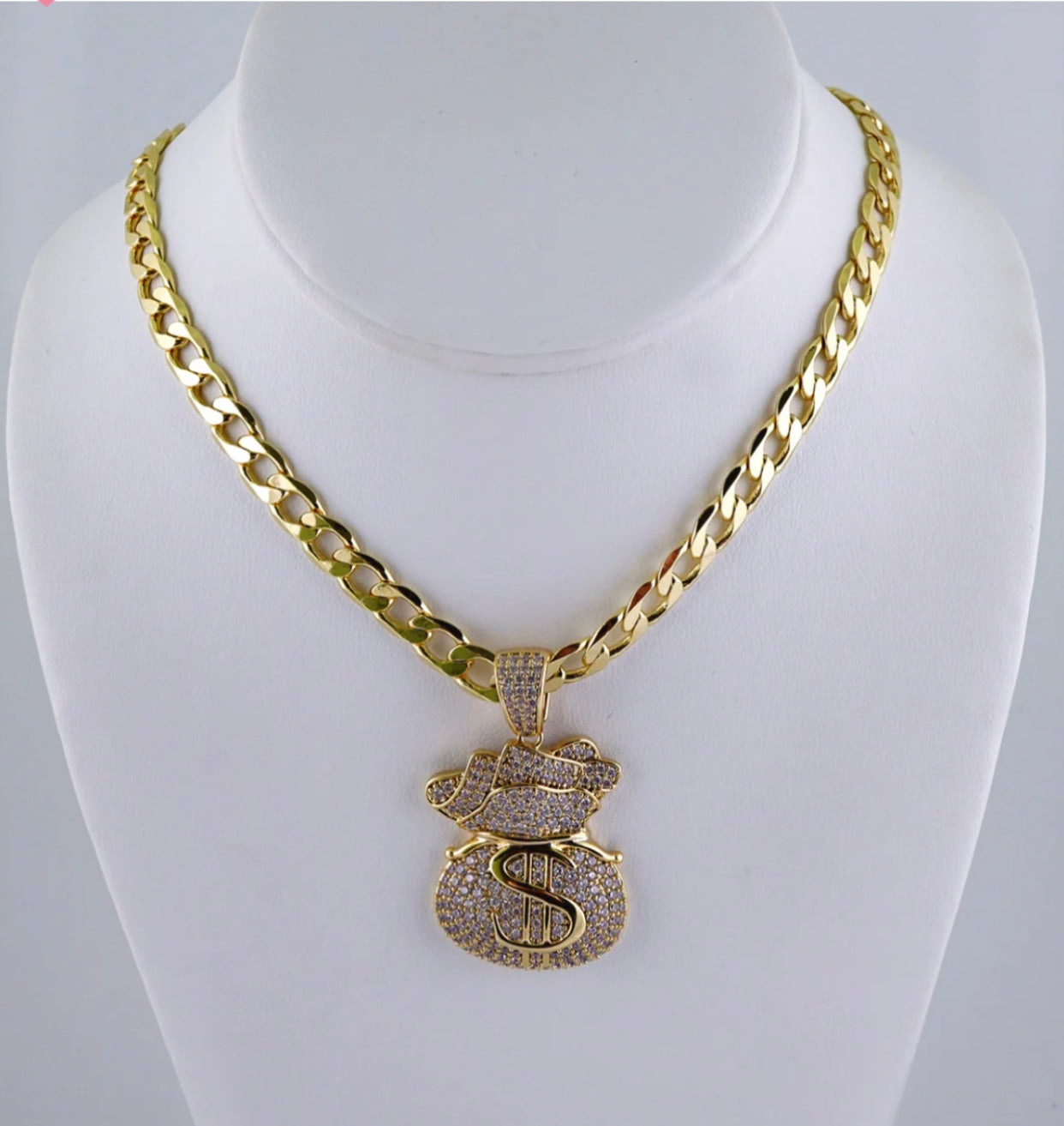 Necklace cubana bolsa dinero